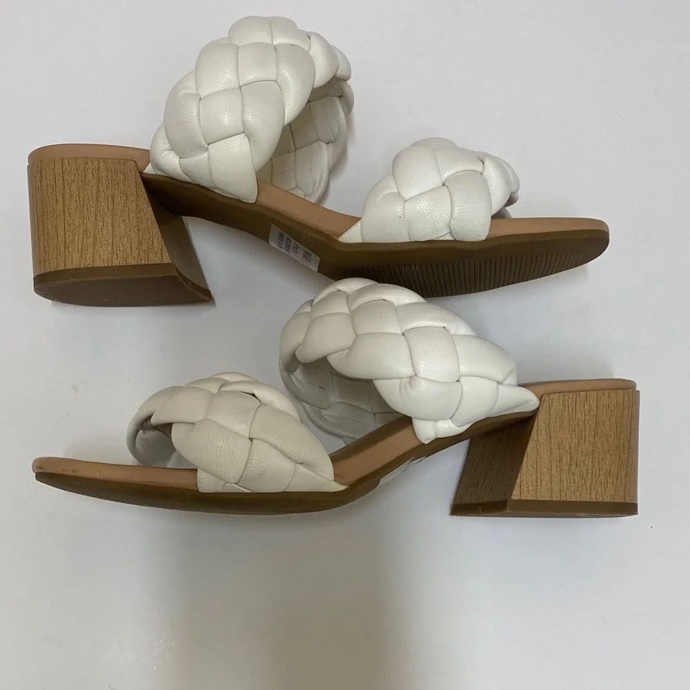 DV by Dolce Vita Stacey Padded Plush Chunky Braided Block Heel Sandals size 6